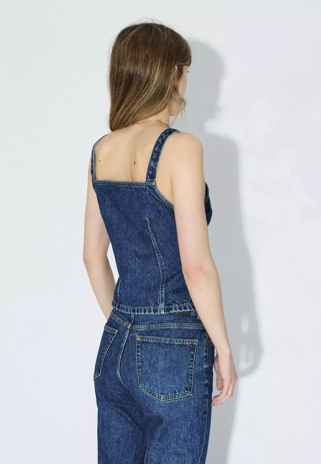 Dr. Denim Niamh Top Stream Dark Retro Vintage Denim Damen blau